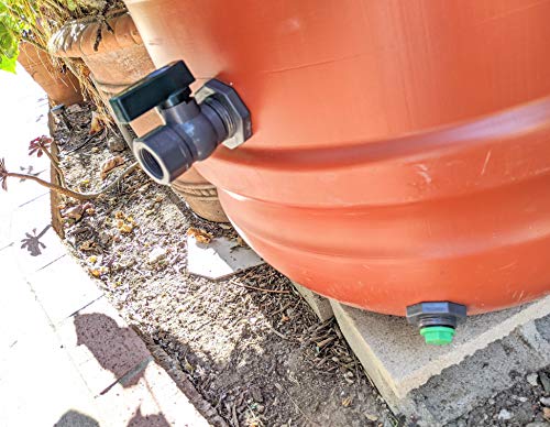 Rain Barrel Essential Kit with 3/4" PVC Ball Valve Spigot and Drain Valve Plug For Rain Barrels, Water Tanks, Aquariums, Tubs, Pools