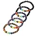 LOLIAS 5 Pcs Mens Bracelet Crystal Chakra Bracelet Healing Yoga Mala Bracelet Elastic 8MM Beads