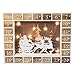 PIONEER-EFFORT Christmas Wooden Advent Calendar with Drawers and LED Lights to Fill Candy and Small Surprise for Kids and Adults Countdown to Christmas 13.5'' x 2.7'' x 10.5''H