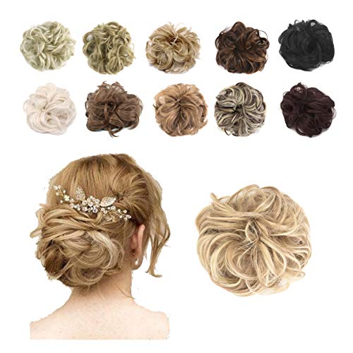 Hioffer Hair Bun Extensions 55g Messy Synthetic Chignon Hairpiece Scrunchy Updo Thick Ponytail
