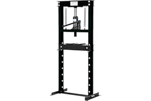 ELITEEDGE 12T Hydraulic Press, Heavy Duty H-Frame Garage Floor Hydraulic Shop Press with Press Plates, Adjustable Working Table Height, for Auto Repair, Black