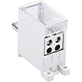 uxcell 1 Inlet 4 Outlet DIN Rail Terminal Blocks 690V 125A Max Input Distribution Block for Circuit Breaker