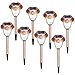 Solar Pathway Lights, Oak Leaf LED Landscape Solar Lights Outdoor Garden Lighting [Polygonal Star Pattern] 6X Super Bright (8 Lumens) IP44 Waterproof Low Voltage Stainless Steel, 8-Pack, Copper