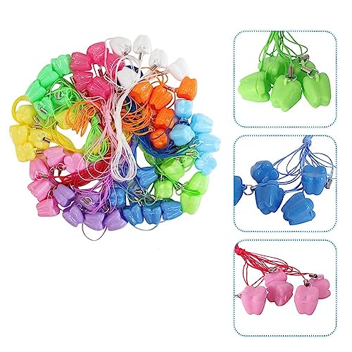 AHXHWKA 100 Pcs Lost Teeth Saver Necklace Tooth Necklaces Container for Lost Teeth Holder Lovely Baby Milk Tooth Storage Box Nice Child Teeth Keepsake