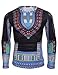 Modfine Men's Unisex Long Sleeve African Printed Casual Slim Fit Dashiki T Shirts Tops