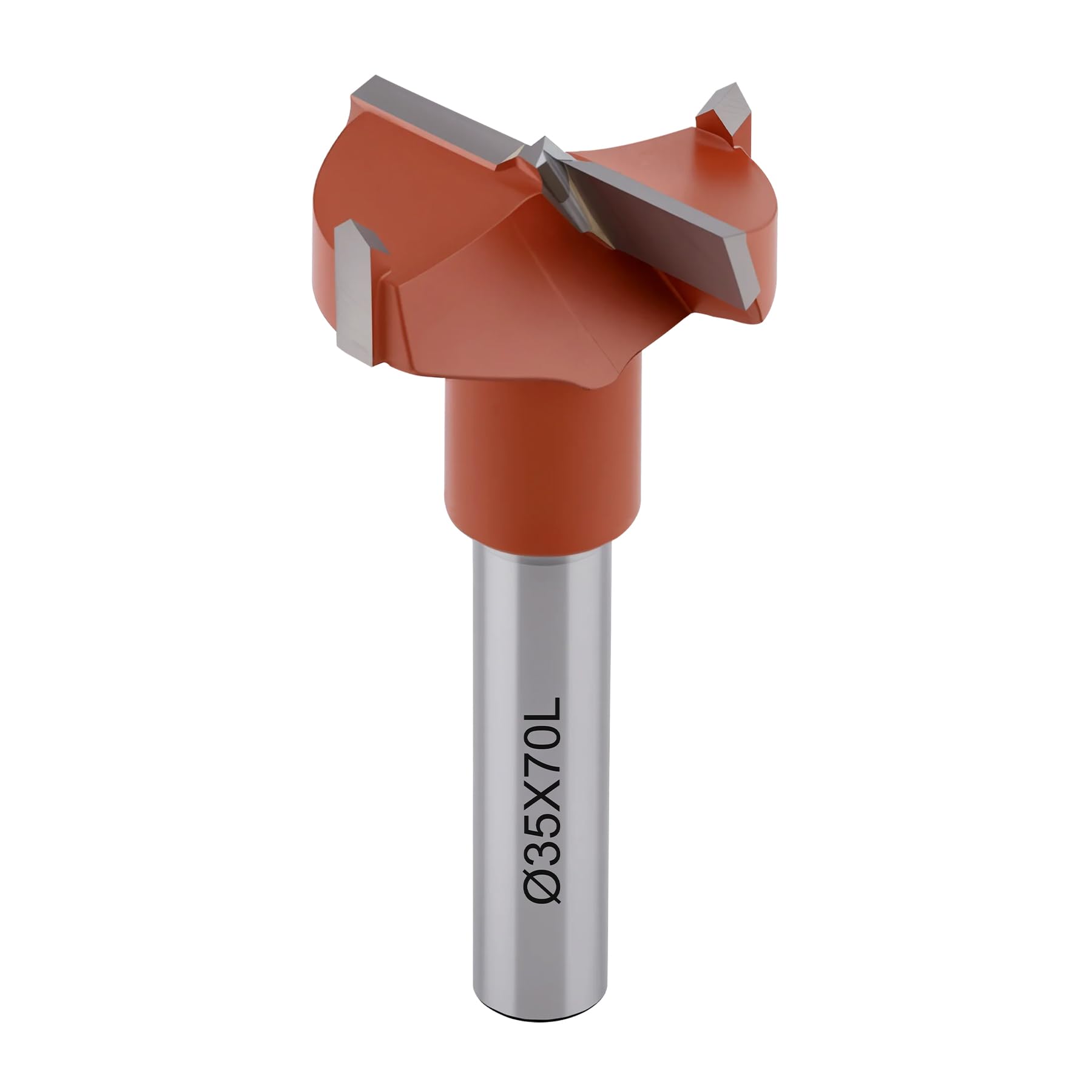 CDBP 35mm Diameter Carbide Tipped Hinge Boring Bit - 35mm Dia x 70mm Long x 10mm Shank, Left Hand Rotation