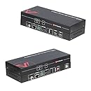 AV Access USB KVM Extender,100m(330ft) 4K 60Hz over Cat5e/6a ,Keyboard+Mouse+HDMI+USB,4 ports USB2.0,RS232,Independent EDID Management