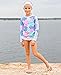 RuffleButts Little Girls Long Sleeve UPF 50+ Rash Guard Bikini Swimsuit Set