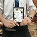 Black Waiter or Waitress Server Book Organizer Wallet, Faux Leather Restaurant Receipt or Money Check Holder Caddy, Easily Fits in Waitstaff Apron Pocket + Bonus Guest Order Note Pad Included