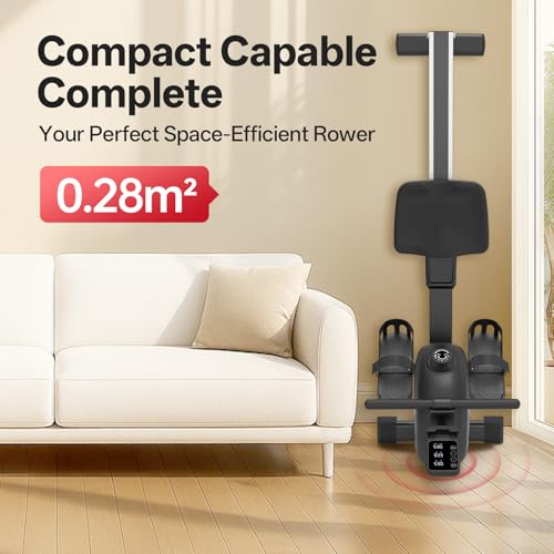 Rowing Machine, JOROTO Magnetic Rower Machines for Home Use, Adjustable Resistance Bluetooth Foldable Rowing Machines, Super Quiet, LCD Monitor and Tablet Holder