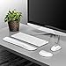 White Keyboard Rest Pad with Mouse Wrist Support - Ergonomic Memory Foam Set for Hands, Palm & Carpal Tunnel - Wrist Rest on Desktop, Laptop, Mac, Computer, Desk PC.