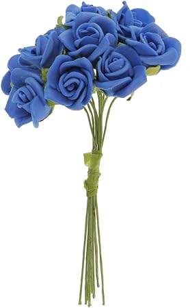 Amazon Co Jp 100 Xカラーフォーム泡バラの花結婚式の花嫁ブーケパーティー花ホームデコ ダークブルー おもちゃ