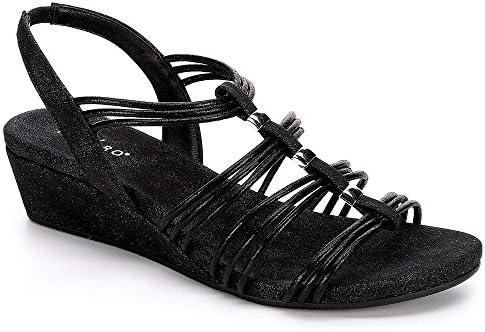 Pesaro Womens Mildred Dress Sandal Shoes, Black, US 7.5