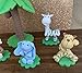 Jungle Animal Cake Topper Decorations - Safari Set - for Baby Showers, Birthdays - Giraffe, monkey, zebra, lion, tiger, elephant, palm tree - Party favor supplies