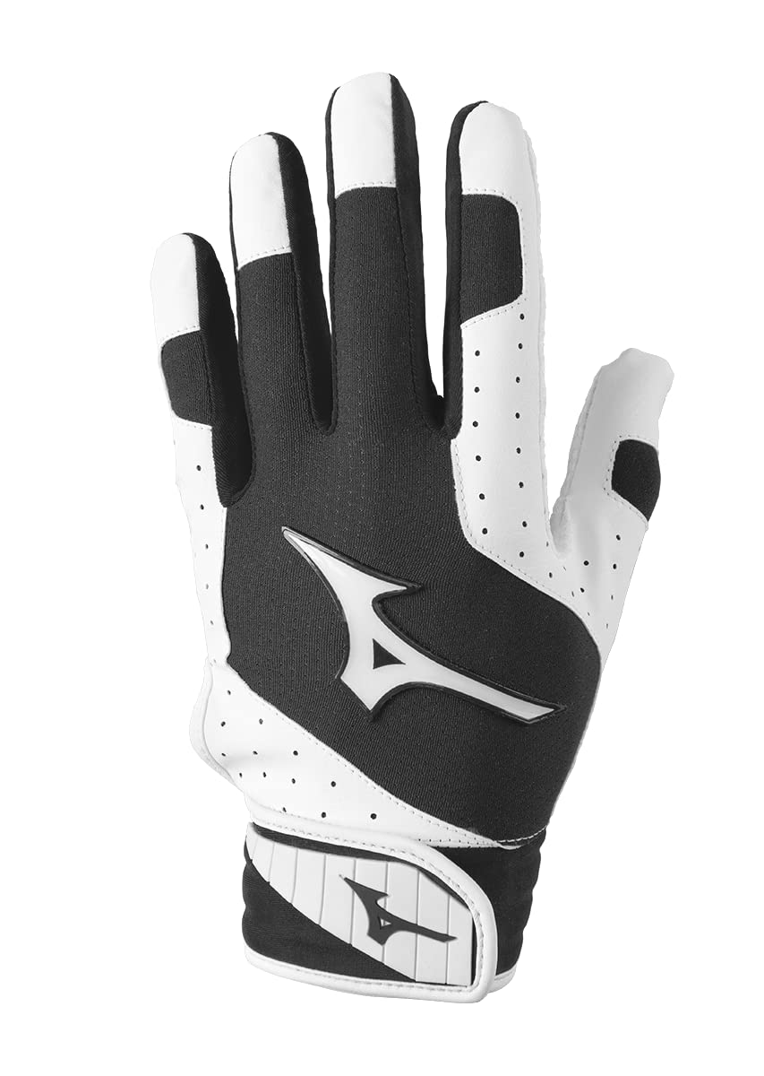 Mizuno Finch Women's Softball Padded Batting Glove, White-Charocoal, Small Image