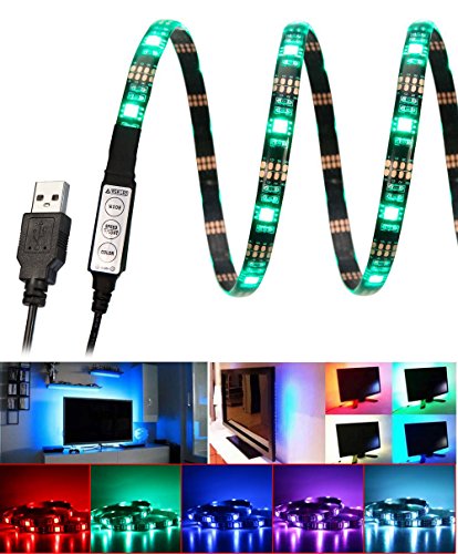 E-More Bias Lighting for HDTV Multi Color RGB LED Strip USB TV Backlighting Home Theater Accent lighting 35.4