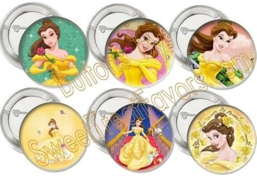 Belle Princess Party Favors Pins Buttons Treats Supplies Decoration x12