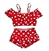 Baby Girl Cute Swimsuits Red 2 Pieces White Dot Skirt Swimwear Sets