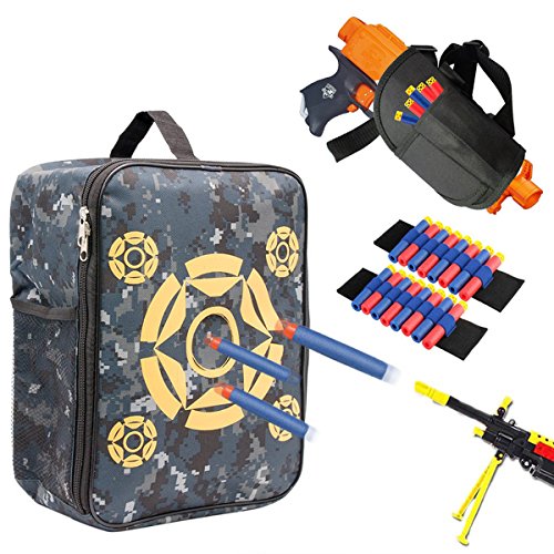 Target Pouch Storage Carry Equipment Bag with Tactical Waist Bag and Dart Wrister for Nerf Guns Darts N-strike Elite / Mega / Rival Series
