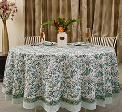 Ridhi Sage and Russian Green 100% Cotton Round 60
