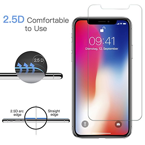 [2 Pezzi] Senistech iPhone X Pellicola Protettiva - Pellicola Vetro Temperato per iPhone X - 0.33mm HD Alta Trasparente ,Anti-Bubbles, Ultra Resistente, 3D Touch Compatible