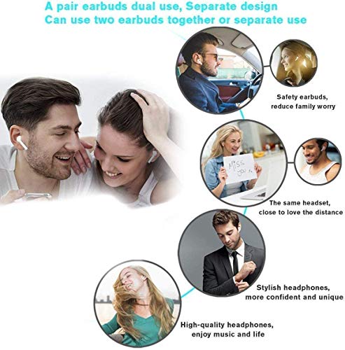 TWS Wireless Earbuds Headsets Bluetooth Headphones in Ear Fast Charging Case 3D Stereo IPX5 Waterproof Auto Pairing for Phone/IOS/Android/PC Optional Color Case Strap -i12 (Earbuds-Pink)