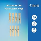 Elliott Hardwood Cloths Pegs with Metal Coil Spring 36 Pack Birchwood view 3