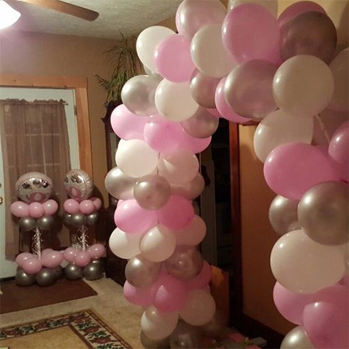 Partywoo Pink And White Balloons 100 Pcs 12 Inch Light Pink