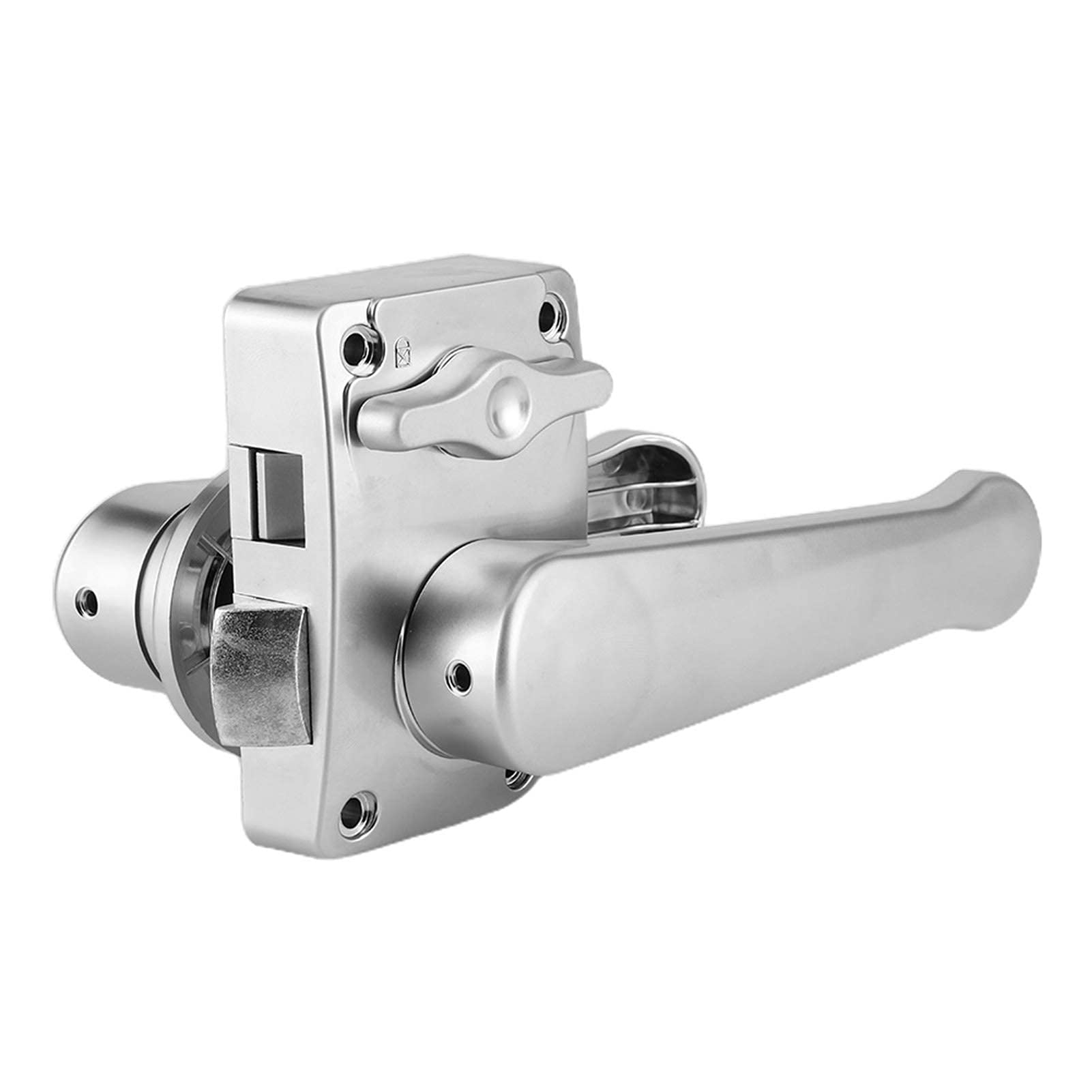 Motorhome Bathroom Door Lock, 21mm/0.8in+ ABS Toilet Door Lever Lock Set Bathroom Handle Knob Polished Chrome for Camper Yacht RV - Silver