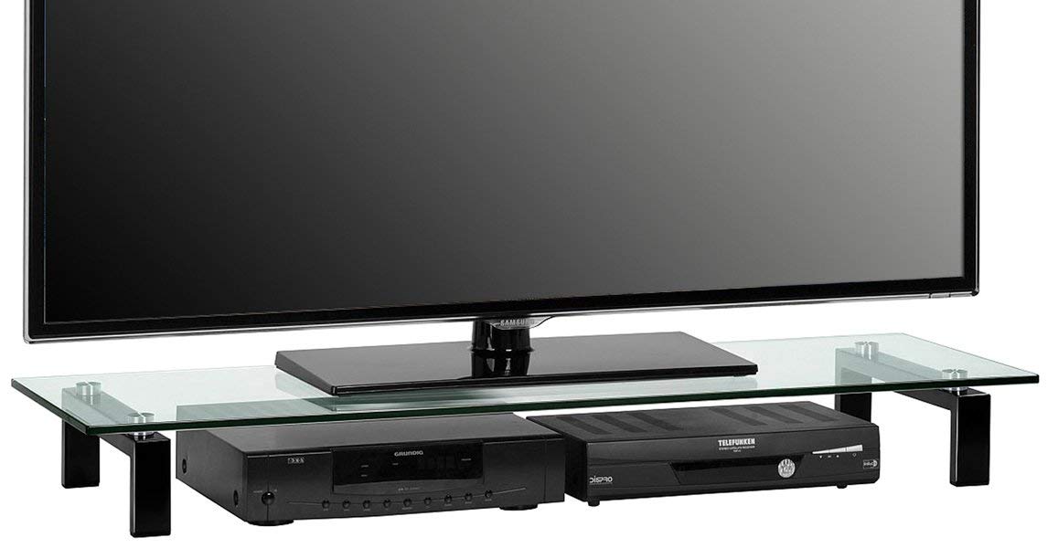 MAJA Möbel Tv Board, Metal Black Glass, 1100 x 125 x 350 mm