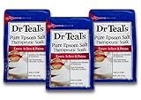 Dr Teal's Epsom Salt Soaking Solution, Pure Unscented, 3 Count - 6lb Bags, 18lbs Total