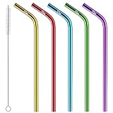 Yookeehome Bent Wide Smoothie Straws, 10.5