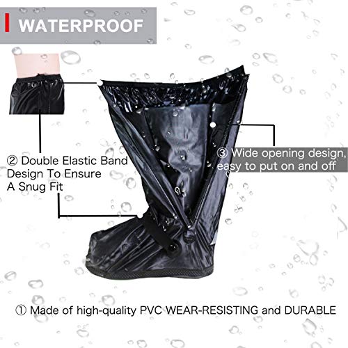image for Frelaxy Waterproof Rain Boot Shoe Cover Overshoes Galoshes S-XXL (Blac