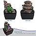 SereneLife 3-Tier Desktop Electric Water Fountain Decor w/ LED - Indoor Outdoor Portable Tabletop Decorative Zen Meditation Waterfall Kit Includes Submersible Pump & 12V Power Adapter