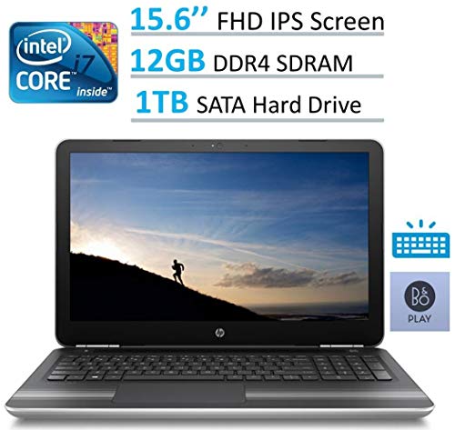 HP Pavilion 15.6in Full HD IPS (1920 x 1080) Laptop, Intel Core i7-6500U, 12GB RAM, 1TB HDD, DVD +/- RW, B&O Play, Backlit Keyboard, Windows 10 (Renewed)