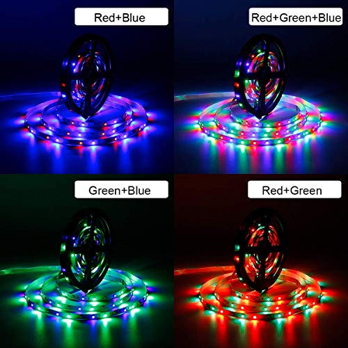 SUPERNIGHT Led Strip Light, 16.4Ft SMD 2835 RGB 300 LEDs Color Changing Kit with Flexible Strip Light 44 Key IR Remote Control and Power Supply for Room ,Christmas