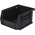 Akro-Mils 30210 AkroBins Plastic Storage Bins, Space-Saving Stackable Bins for Garage, Pantry, Craft Organization, 5-Inch x 4-Inch x 3-Inch, Black, 24-Pack