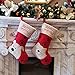 WEWILL 18’’ Cat Felt Christmas Stockings Paws Embroidered for Pets Kitty Red Xmas Stocking Gift Bag Cuff Lovely Home Holiday Decoration