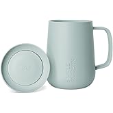 Simple Modern Voyager Signature Mug | Travel Coffee Tumbler with 360° Lid and Handle | Ceramic-Lined Insulated Stainless Steel Iced Cold Brew Cup | 12oz, Sea Glass Sage