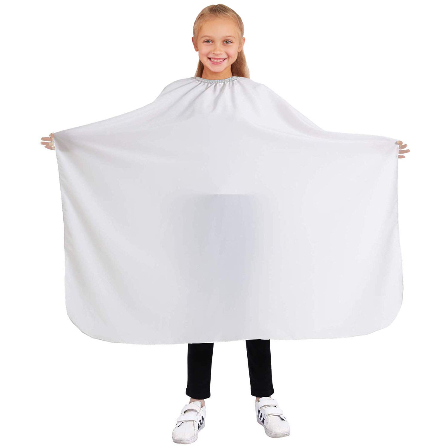 Professional hairdressing cape for Kids Children Perfect apron for the hair salon Beauty salon and home use, White [111]