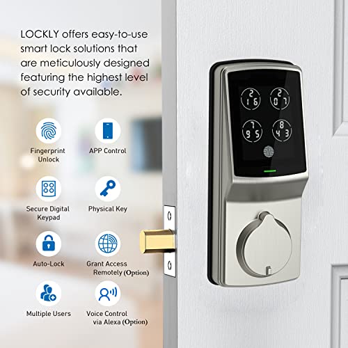 LOCKLY Secure Plus Deadbolt Bluetooth Smart Lock, Biometric