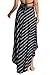 HOTAPEI Womens Stripe Asymmetrical Wrapped Maxi Skirt Beach Cover up Dress Black