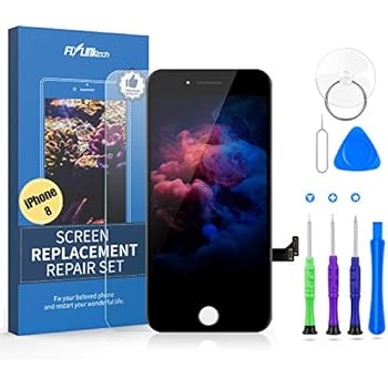 Flylinktech for iPhone 8 Screen Replacement, Compatible with iPhone 8 LCD Screen Replacement & Repair Tool Kit (Black, 4.7Inch, with Model A1863/A1905/A1906)