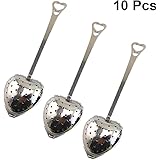 Bestonzon 10PCS infusore colino a forma di cuore foglie filtro infusore tè cucchiaio
