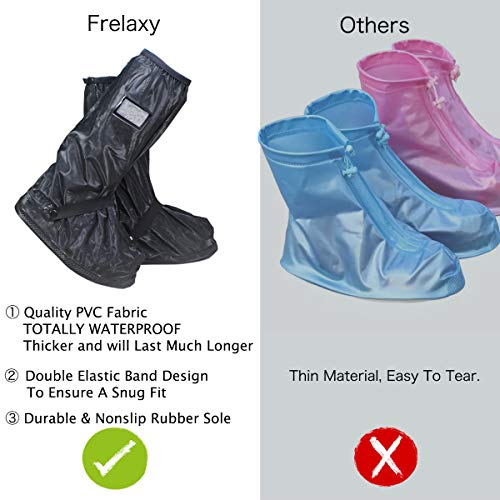 image for Frelaxy Waterproof Rain Boot Shoe Cover Overshoes Galoshes S-XXL (Blac
