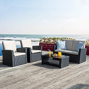 Amazon Com Hampton Bay Woodbury 4 Piece Wicker Outdoor Patio