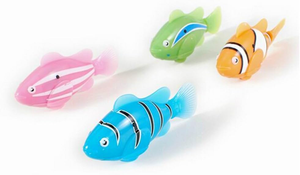 Amazon 水中を リアルに 泳ぐ おさかなロボ 4色セット プール 水槽 お風呂 子供 魚 プールトイ おもちゃ