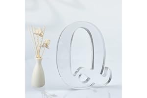 WOODOUNAI 4 Inch Designable Acrylic Unfinished Acrylic Letters for Wall Decor Decorative Standing Letters Slices Sign Board Decoration for Craft Home Party Projects (Q)