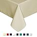 Eforcurtain Heavy Duty Plain Oblong Table Cover Polyester Waffle Tablecloth Stain Resistant/Spill-Proof/Waterproof for Parties, Light Beige, 60-inch by 120-inch
