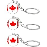 LLBFHH 3 Pcs Canada Flag Key Chain,Cool Keychain for Car Keys, Stainless Steel Keyrings & Keychains,Used for Home Decoration, Jewelry Hanging Decorations.